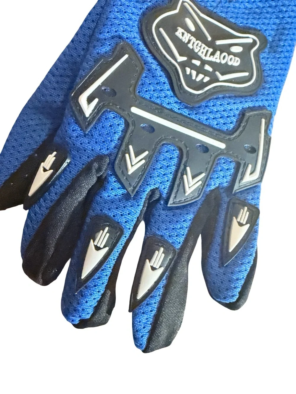 Knightlaood Kids Motocross & Cycling Gloves Blue Tactical Mesh - Size 8-12Y